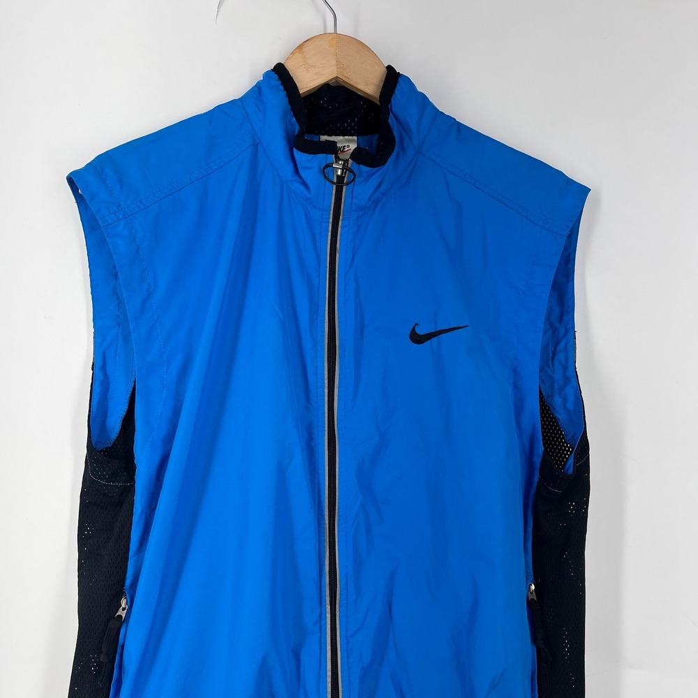 Nike Mens Vintage Mesh Back Reflective Full Zip Running Training Vest M - Picture 3 of 15